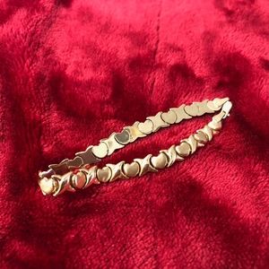 14k Gold XOXO Bracelet with Hearts (Italy)